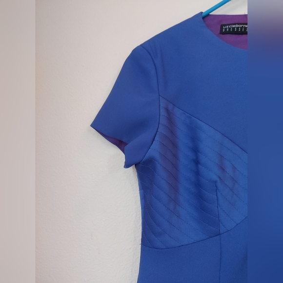 Vintage 80s Liz Claiborne Blue Pencil Dress, Size 6 - Picture 7 of 10